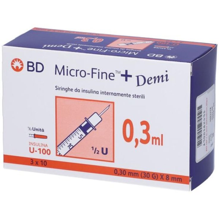 SIRINGHE INSULINA BD DEMI 0,3ML G30 8MM