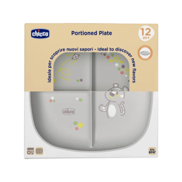 CHICCO PIATTO PORZIONATO 18M+ GRIGIO