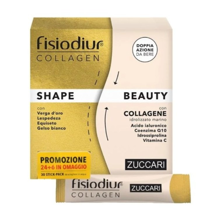 Zuccari Fisiodiur Collagen - Shape & Beauty Integratore Alimentare, 30 stick