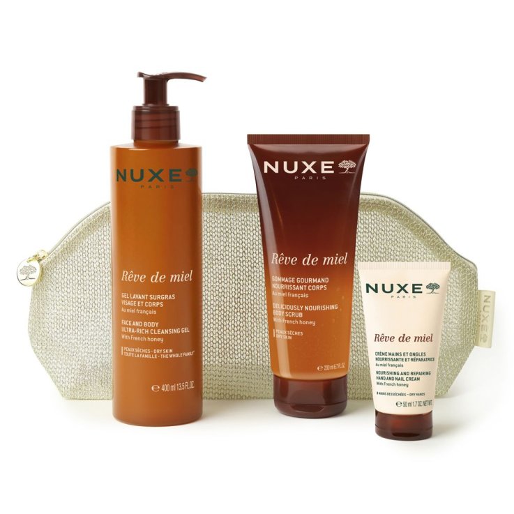 NUXE COFANETTO REVE DE MIEL GEL DOCCIA + SCRUB CORPO + CREMA MANI