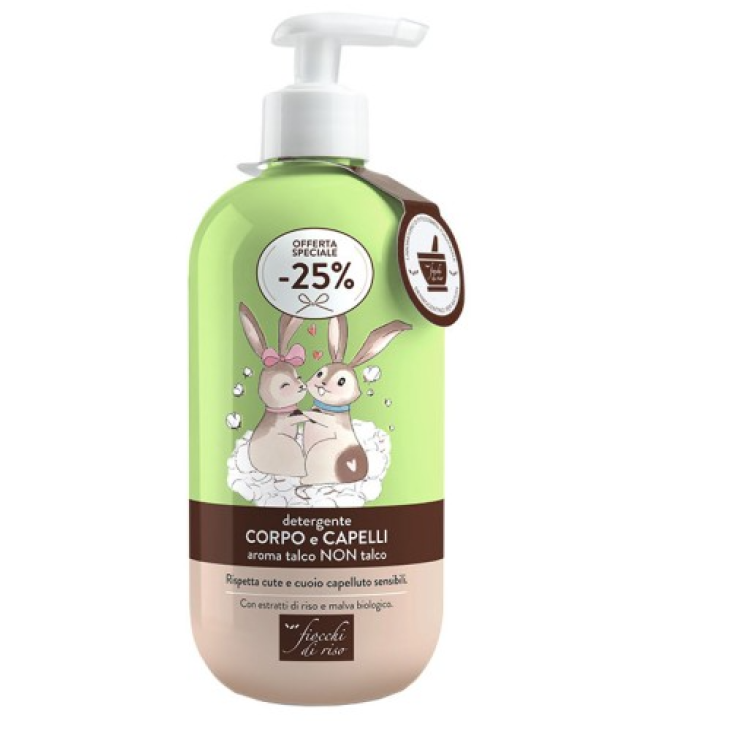 FIOCCHI DI RISO DETERGENTE CORPO CAPELLI TALCO NON TALCO 400ML
