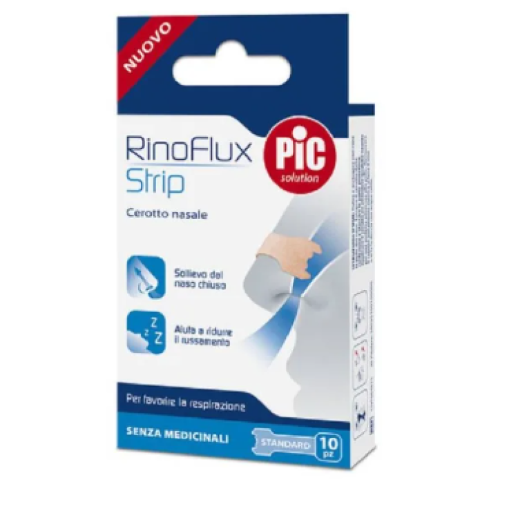 Pic RinoFlux Strip Cerotti Nasali Misura Standard 56x18mm, 10 Pezzi