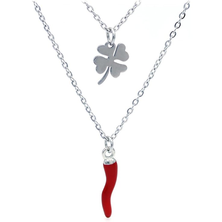 CDL COLLANA CORNO QUADRIFOGL