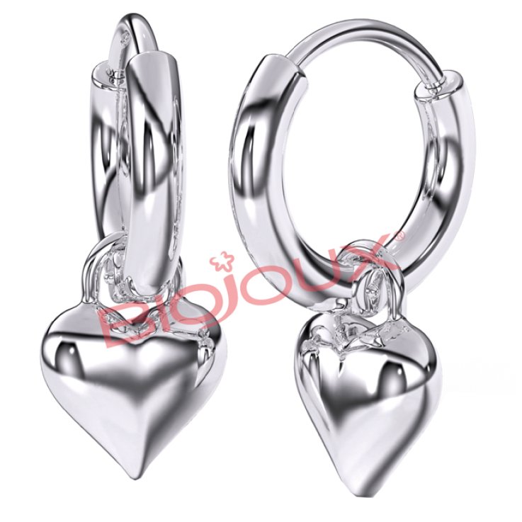 BJT227 ORECCHINI HOOP HEART SS