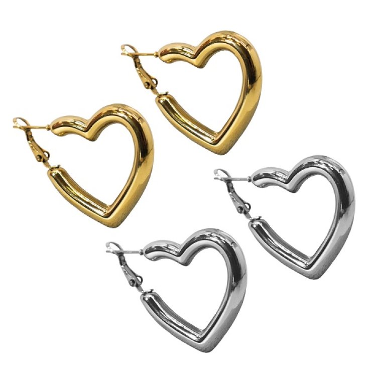 CDL ORECCHINI CUORE ORO ACCIAI