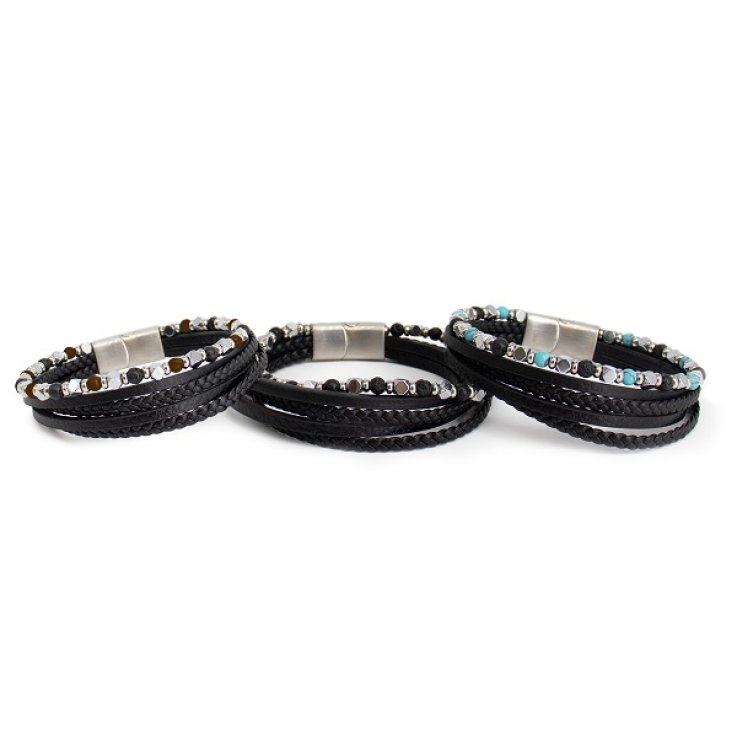 CDL BRACCIALE CUOIO PIETRE ASS