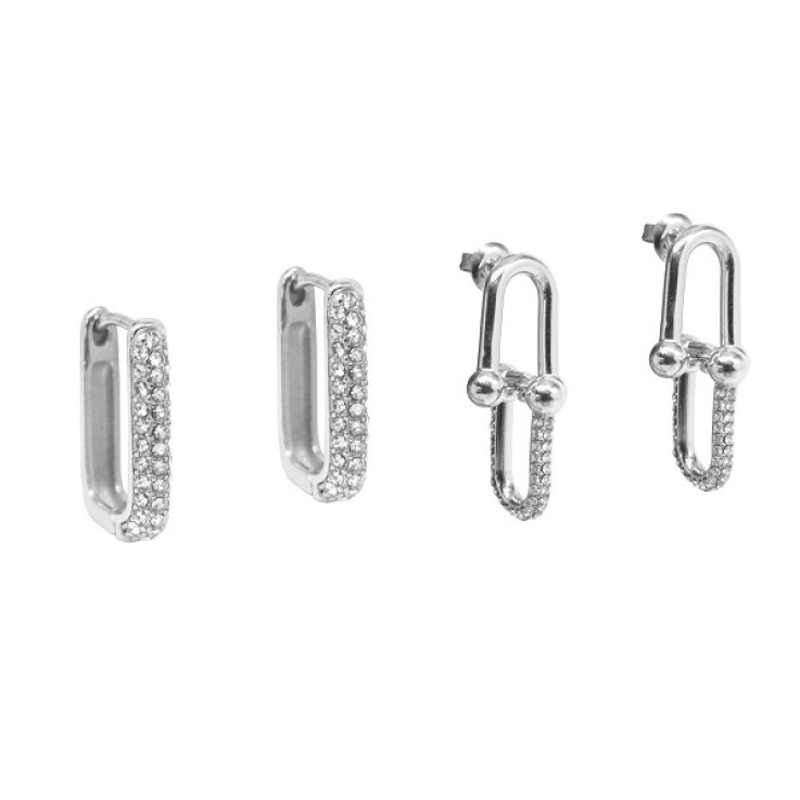 CDL ORECCHINI ACCIAIO ZIRCONIA