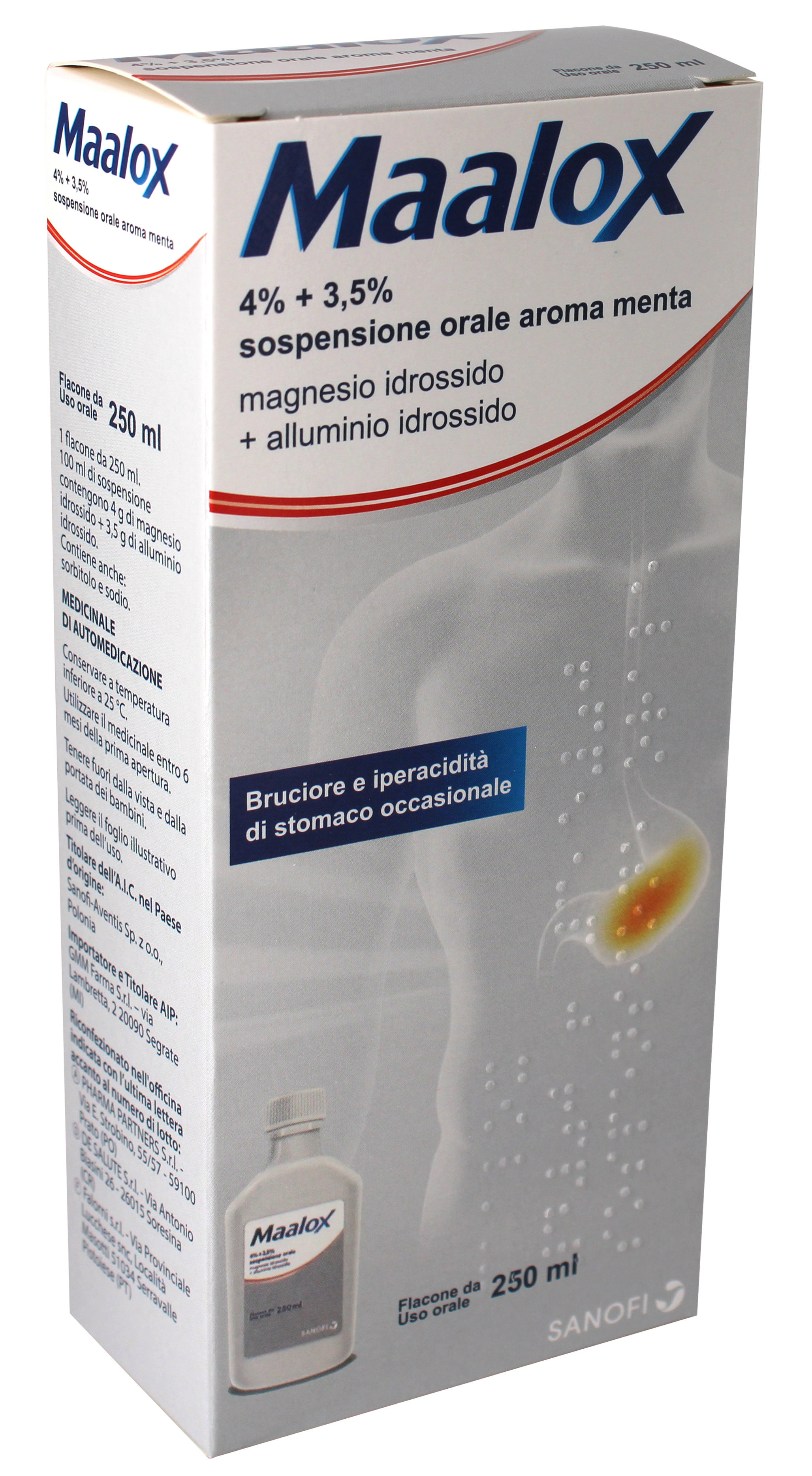 MAALOX*OS SOSP 250ML 4%+3,5%
